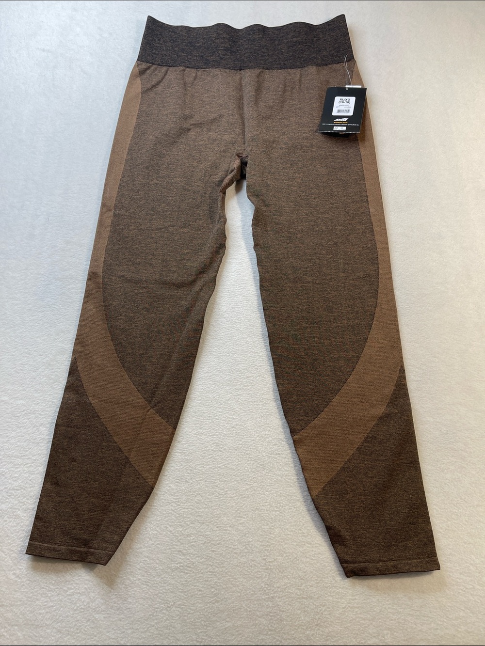 Avia Brown Two-Tone Seamless Leggings WOMENS SIZE XL NWT